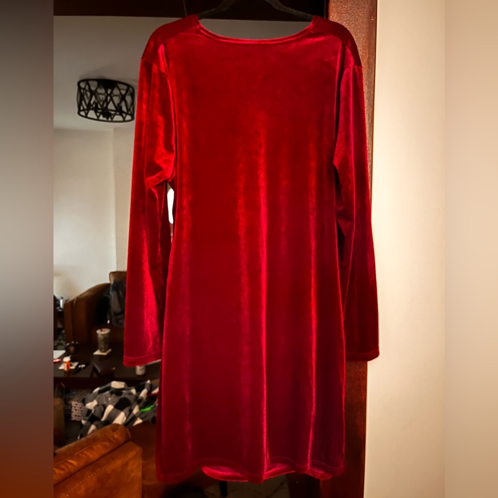 Plus Size Red Velvet Dress
